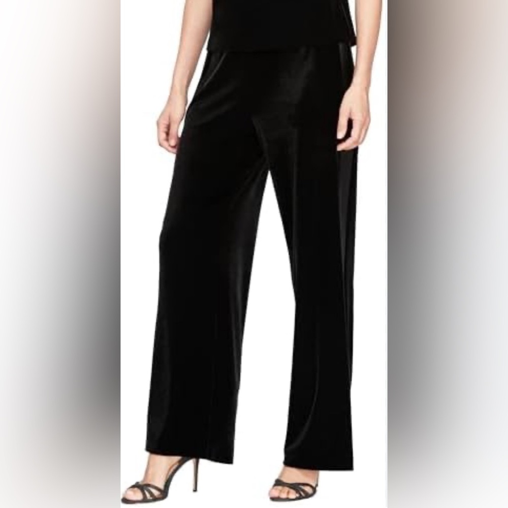 Alex Evenings womens Velvet Full Length Formal Dress Black Pant NWOT Size XL
